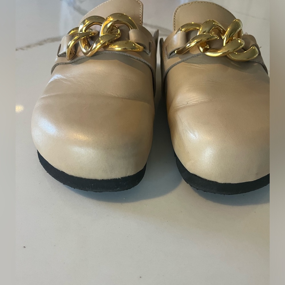 Aloha tan chain mules